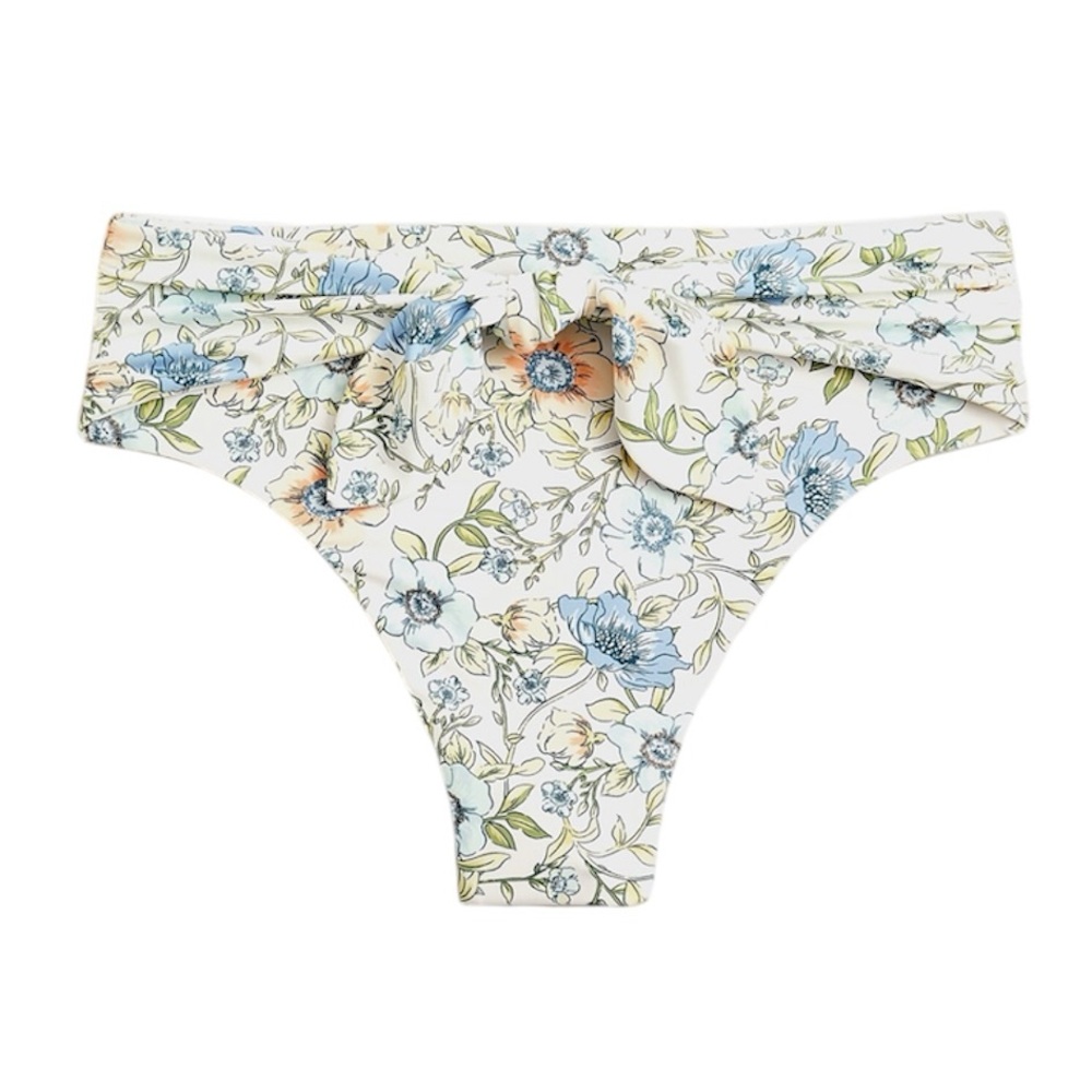NWT J. Crew Tie High Rise Bikini Bottom in Floral Vines